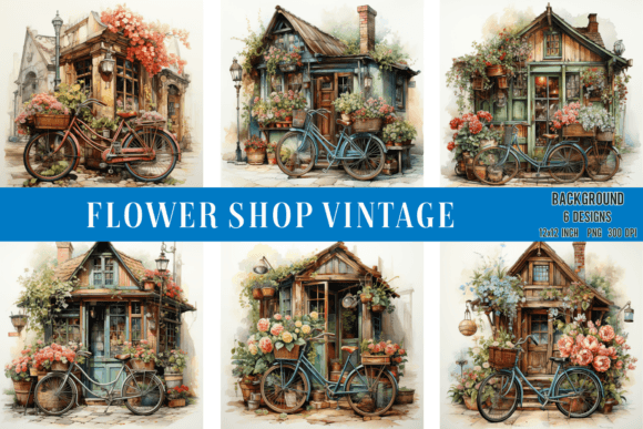 Download Flower Shop Vintage Background - Premium Bundle